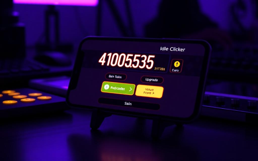 Idle / Clicker Game Maker shown on screen during development
