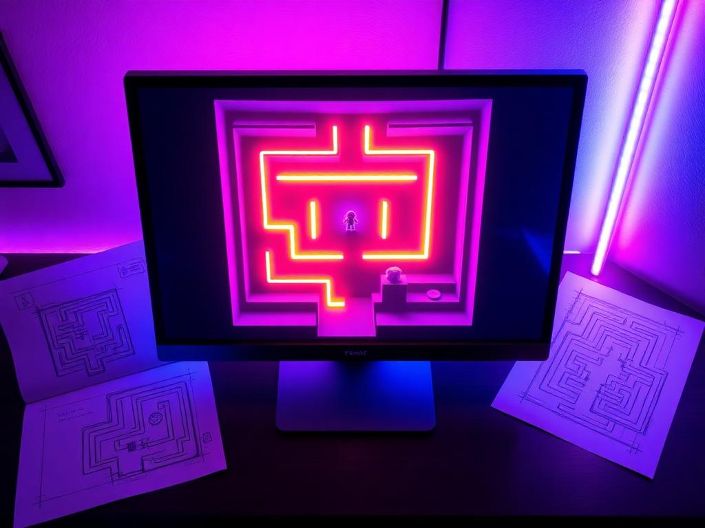 Maze Game Maker shown on screen during development