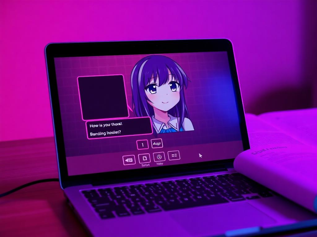 Visual Novel Maker shown on screen during development