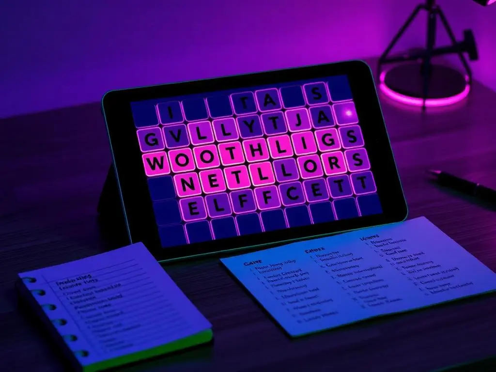 Word Game Maker, example output preview